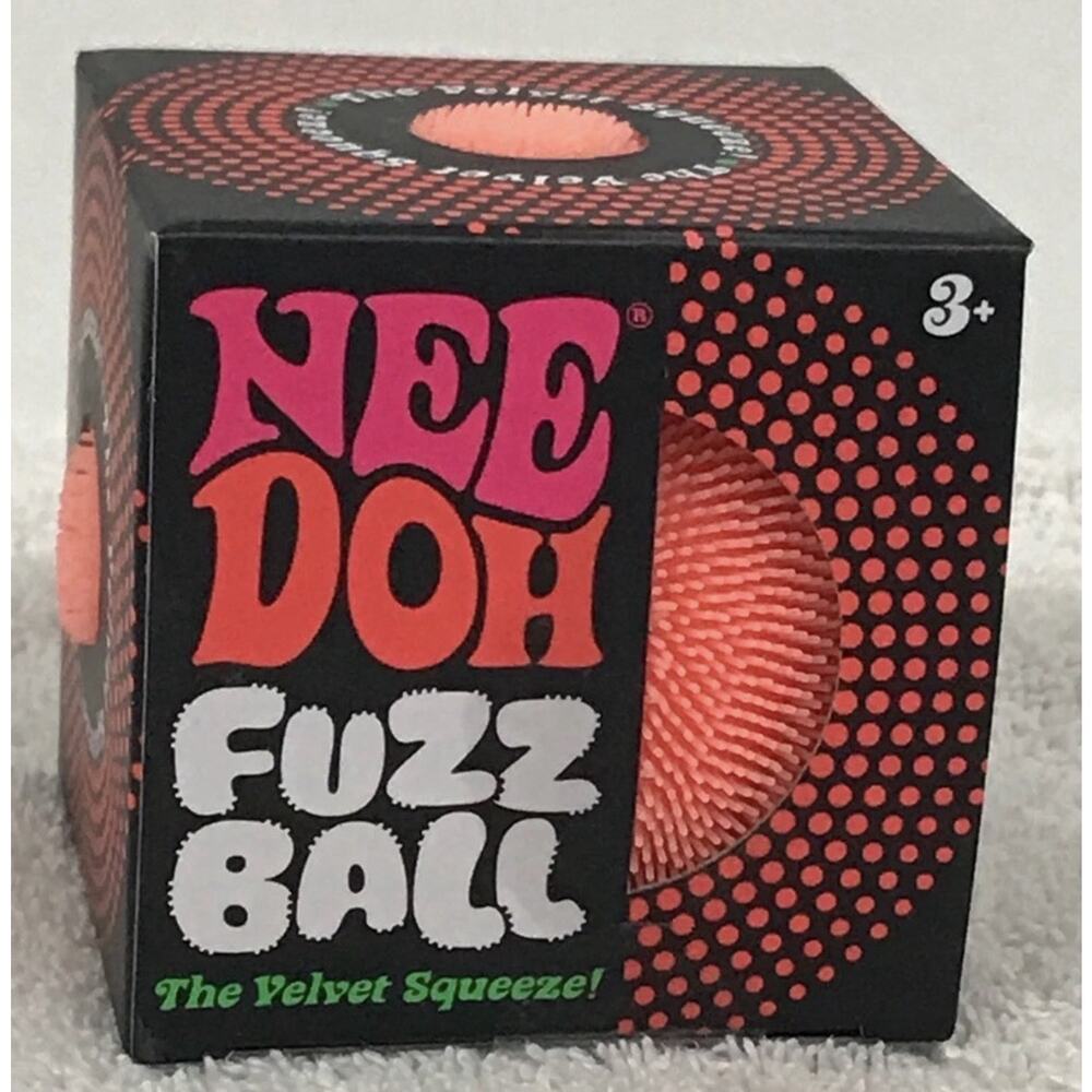 ORANGE Needoh FUZZ BALL The Velvet Squeeze Nee Doh Squish Stress Ball NEE-DOH